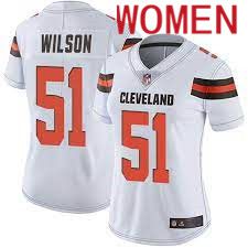Women Cleveland Browns #51 Mack Wilson Nike White Game NFL Jersey->women nfl jersey->Women Jersey